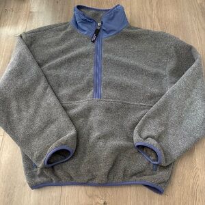 Patagonia Synchilla Marsupial Quarter Zip Fleece Gray and Blue Women's Sweater